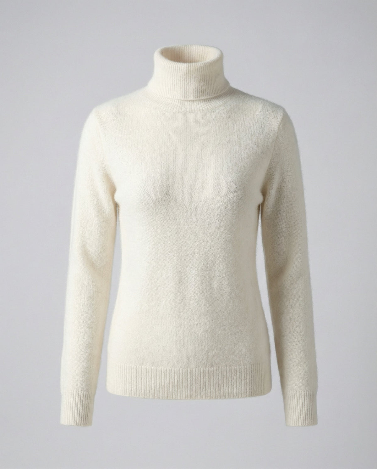 Jersey de cuello vuelto suave de cachemir para mujer