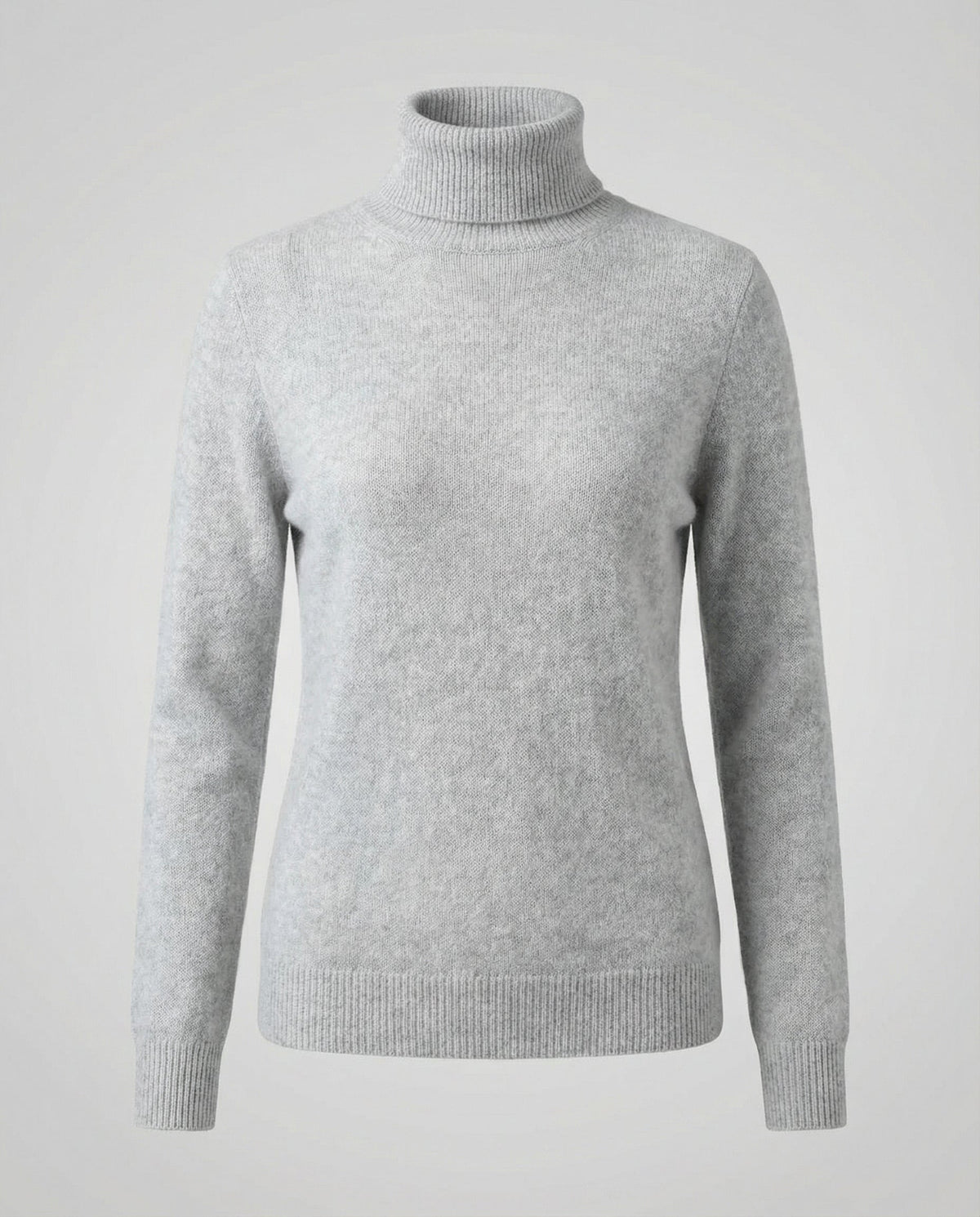 Jersey de cuello vuelto suave de cachemir para mujer