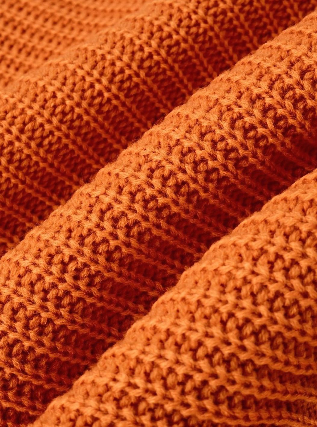 Jersey de punto acanalado holgado para mujer con cuello doblado
