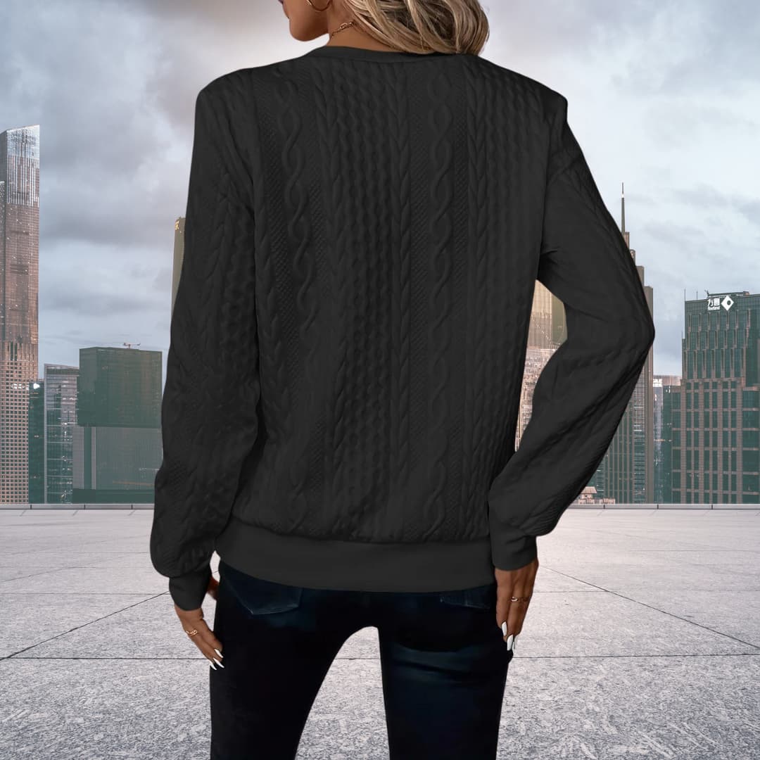 Jersey de punto de ochos con cremallera para mujer