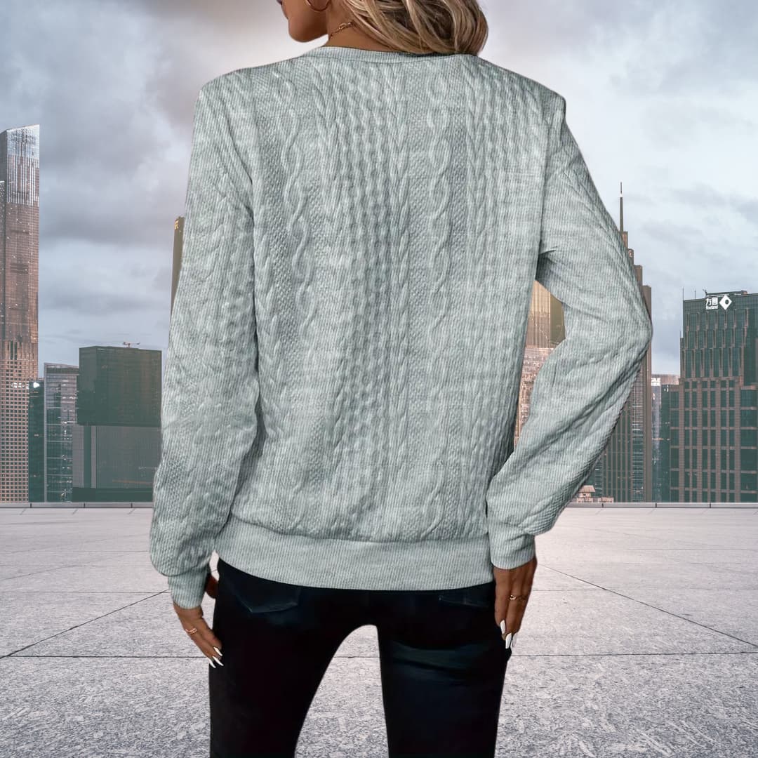 Jersey de punto de ochos con cremallera para mujer