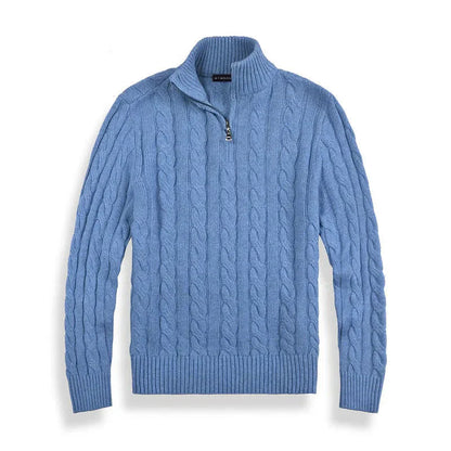 Jersey de punto de ochos con media cremallera para hombre