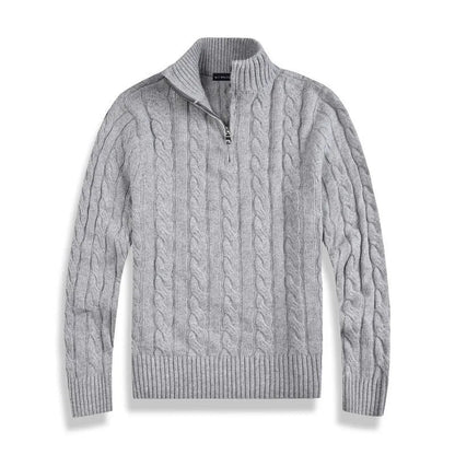 Jersey de punto de ochos con media cremallera para hombre