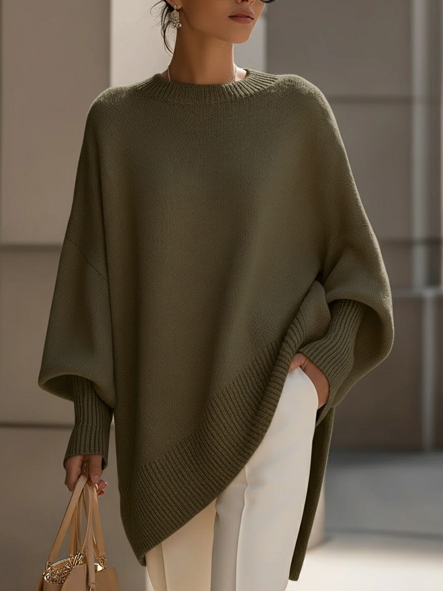 Jersey elegante con bajo asimétrico