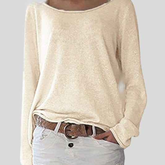 Jersey ligero de punto para mujer de manga larga y corte holgado