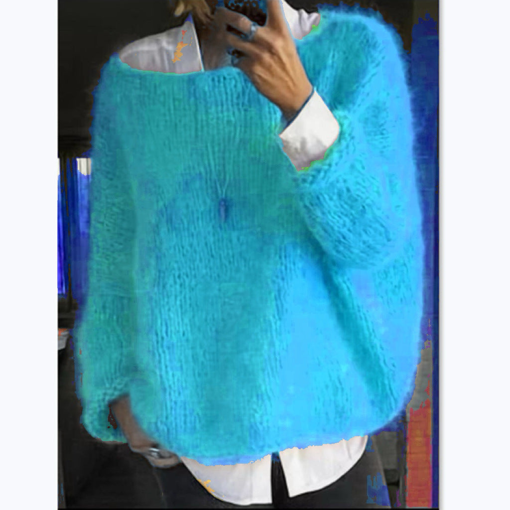 Jersey oversize muy suave con cuello barco para mujer
