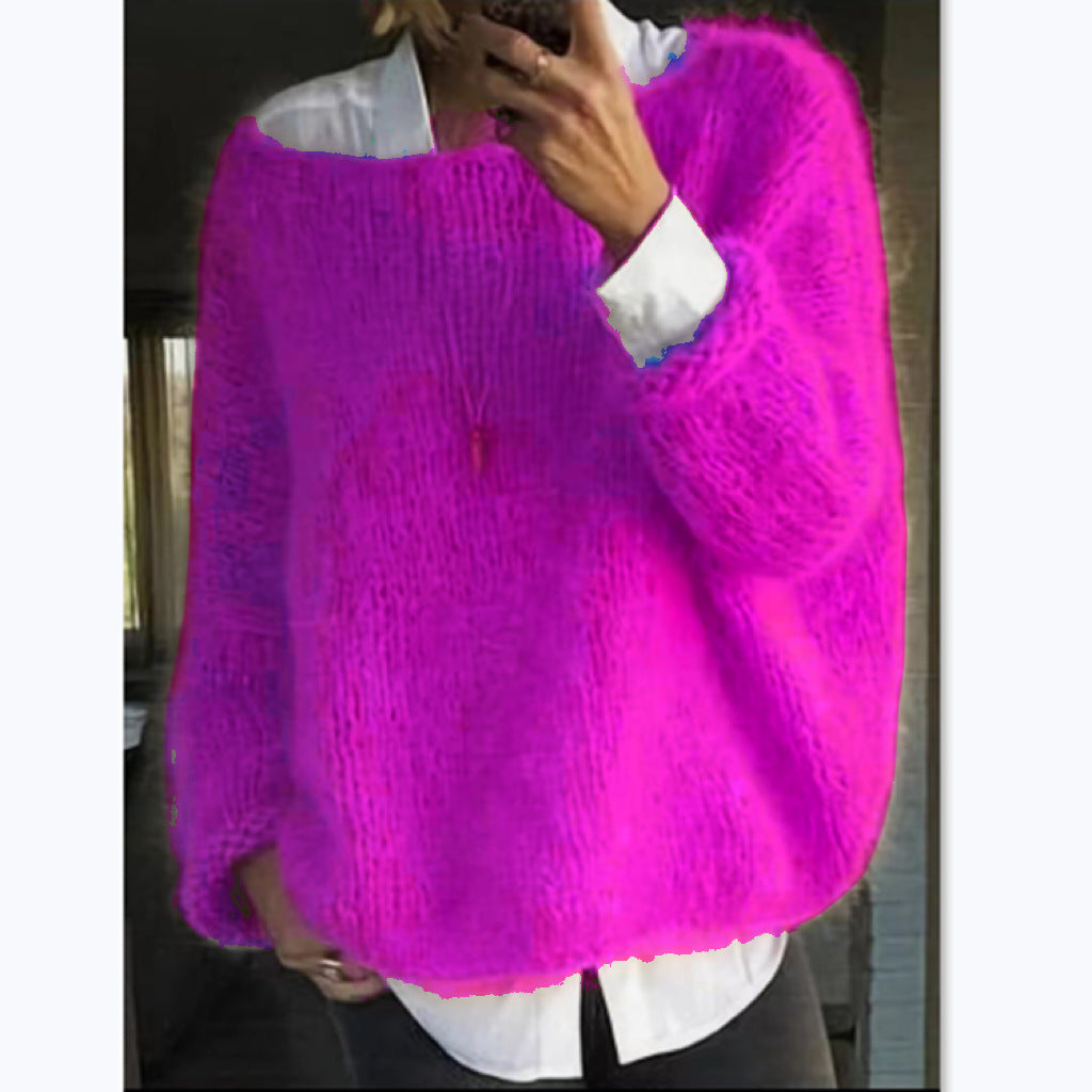 Jersey oversize muy suave con cuello barco para mujer