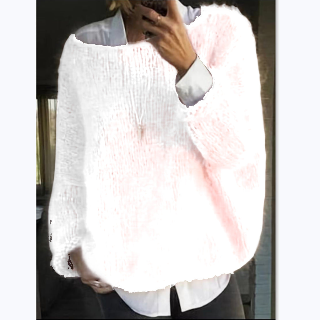Jersey oversize muy suave con cuello barco para mujer
