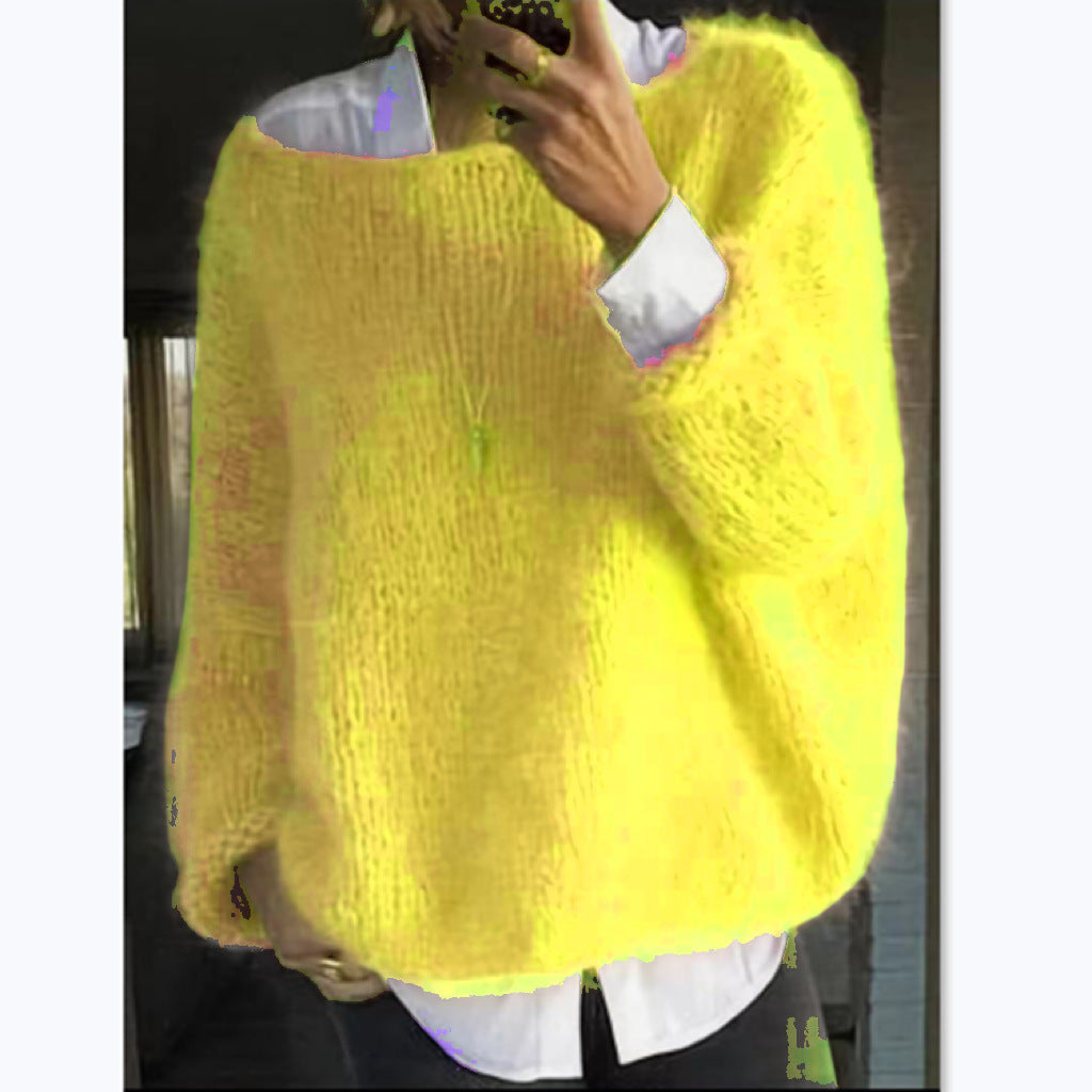 Jersey oversize muy suave con cuello barco para mujer