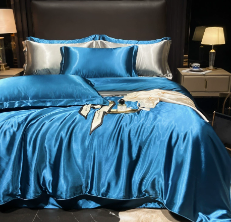 Juego completo de ropa de cama de seda de lujo