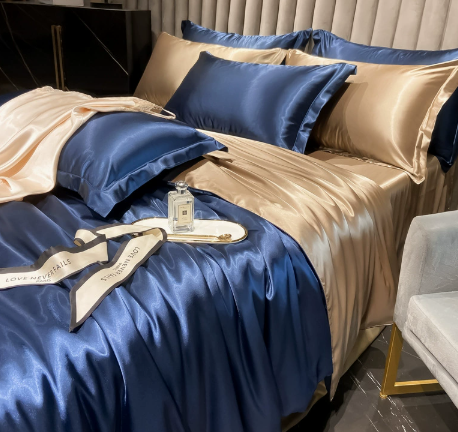 Juego completo de ropa de cama de seda de lujo