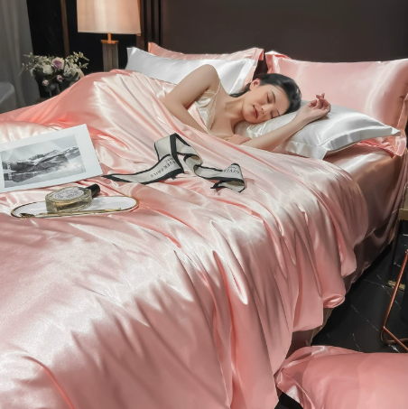 Juego completo de ropa de cama de seda de lujo