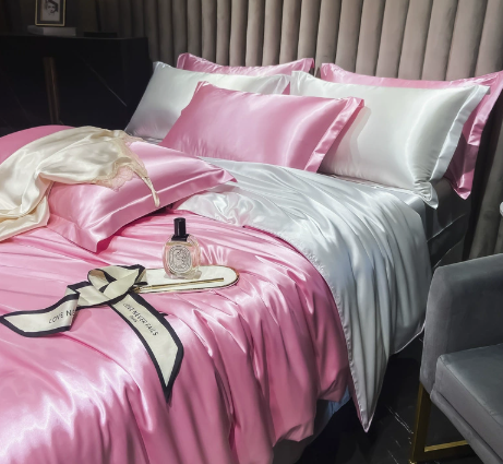 Juego completo de ropa de cama de seda de lujo