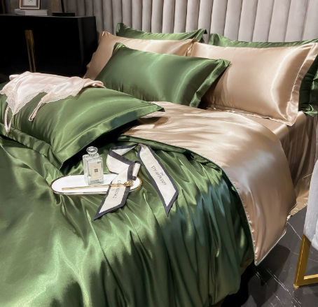 Juego completo de ropa de cama de seda de lujo