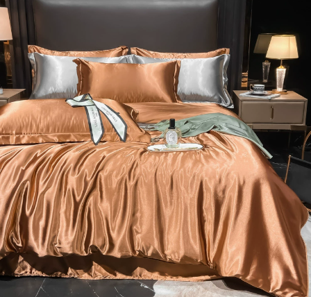 Juego completo de ropa de cama de seda de lujo