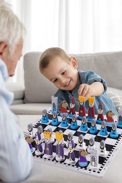 Juego de Ajedrez de Madera para Niños con Juego Estratégico Educativo