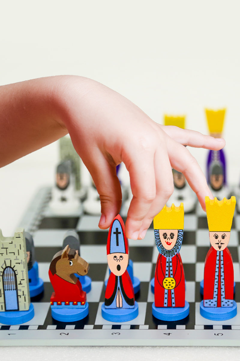Juego de Ajedrez de Madera para Niños con Juego Estratégico Educativo