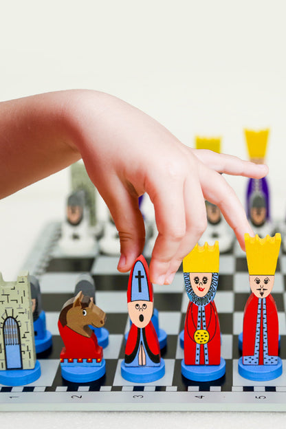 Juego de Ajedrez de Madera para Niños con Juego Estratégico Educativo
