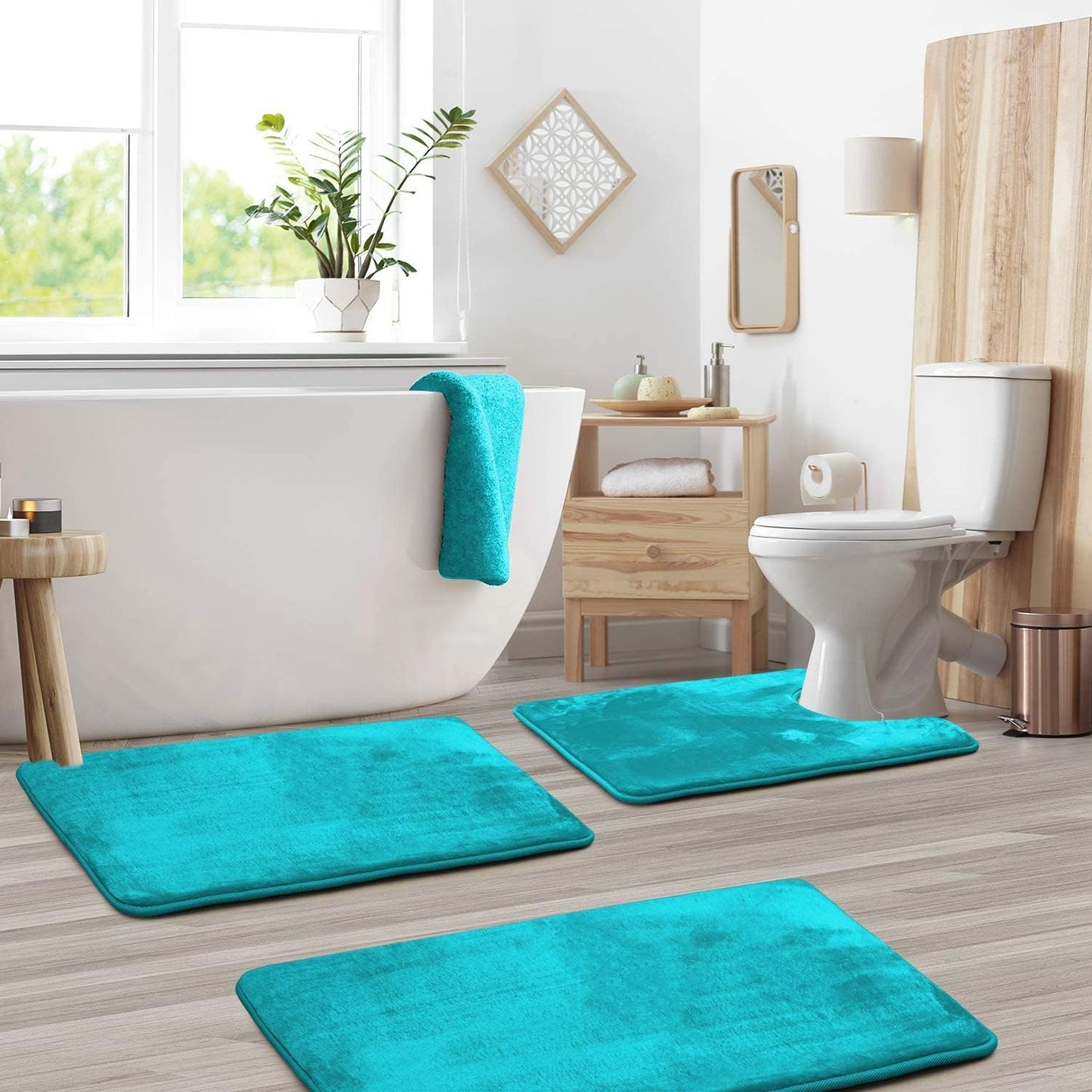 Juego de Alfombrillas de Baño de Espuma de Memoria Antideslizante Lavable | Selano