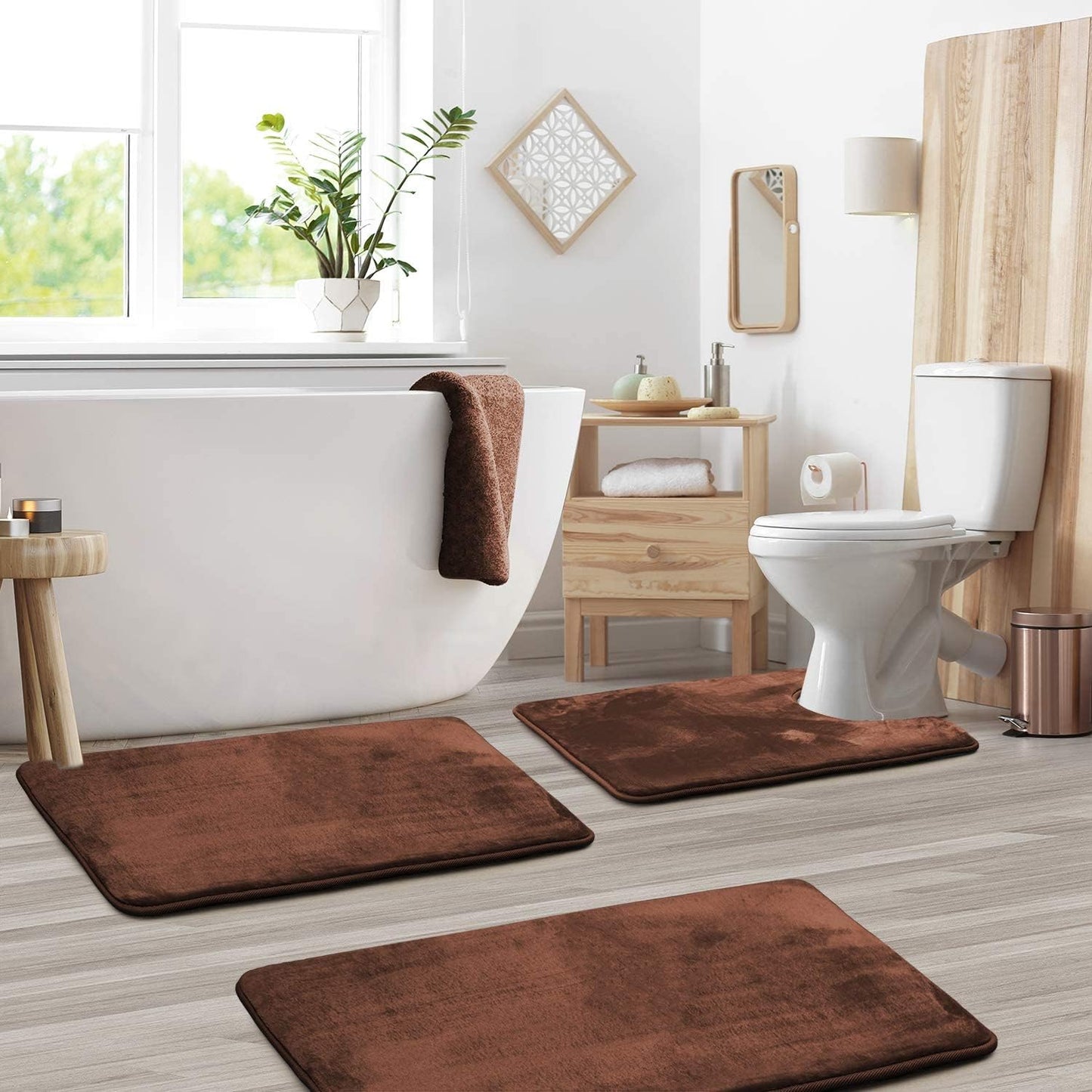 Juego de Alfombrillas de Baño de Espuma de Memoria Antideslizante Lavable | Selano