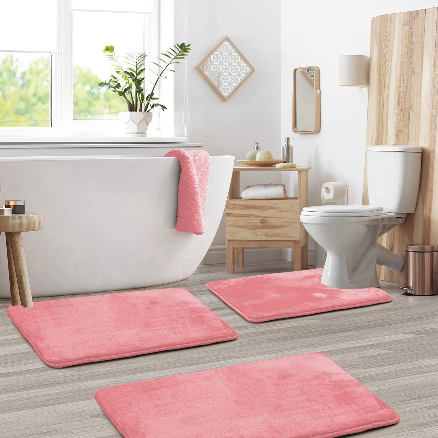 Juego de Alfombrillas de Baño de Espuma de Memoria Antideslizante Lavable | Selano