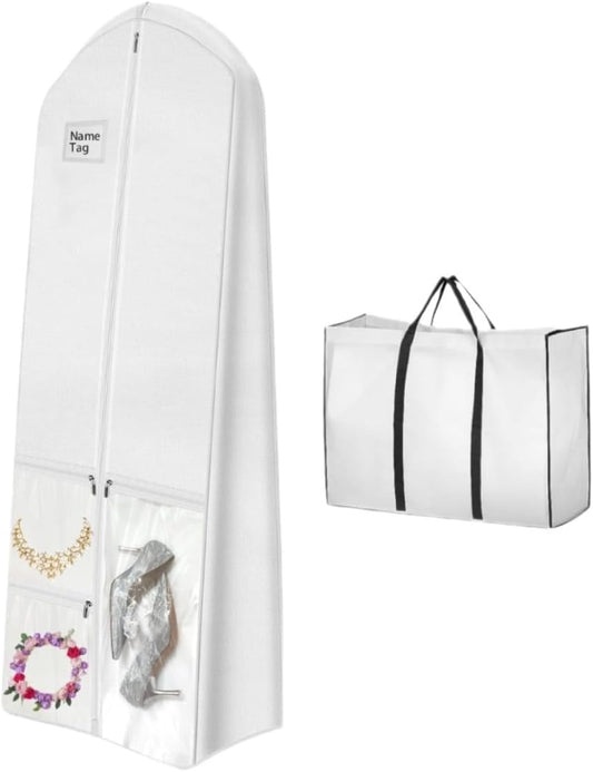 Juego de Almacenamiento para Vestido de Novia de Largo Completo – Funda para Vestido a Prueba de Polvo
