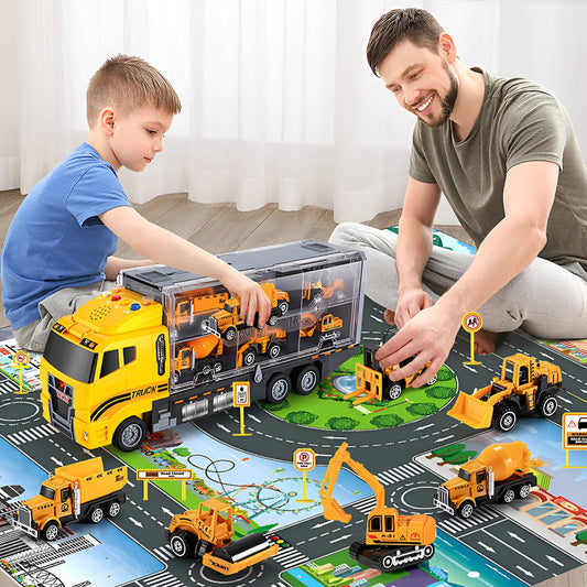 Juego de Construcción Creativo con Vehículos y Herramientas