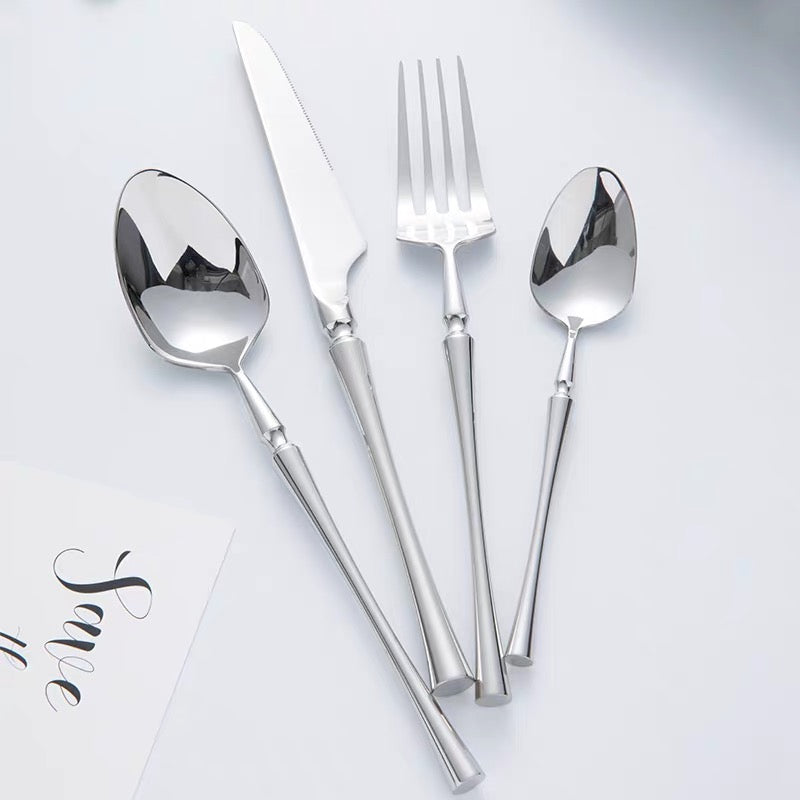 Juego de Cubiertos de Acero Inoxidable de 24 Piezas para Cenas Elegantes