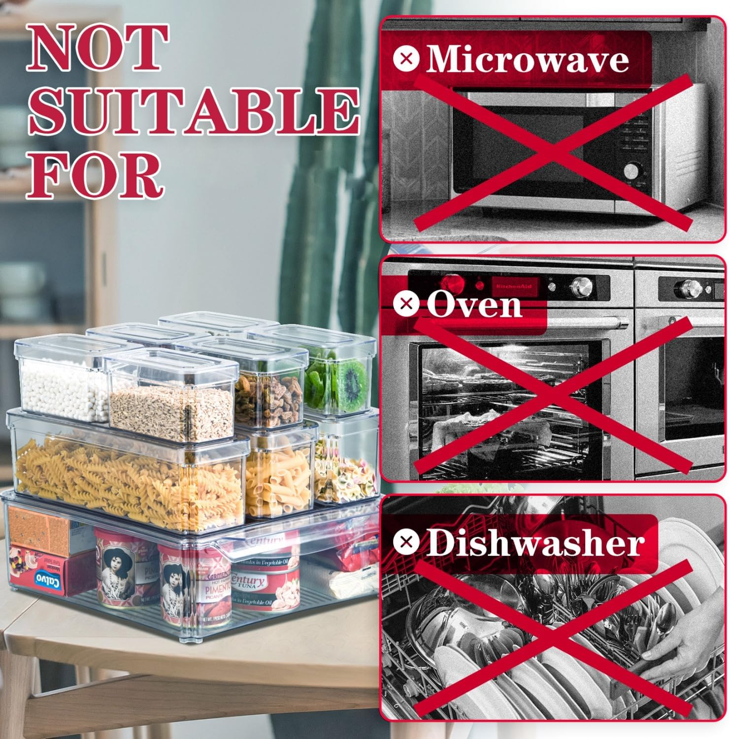 Juego de Organizadores Apilables para Nevera de 10 - FridgeMaster