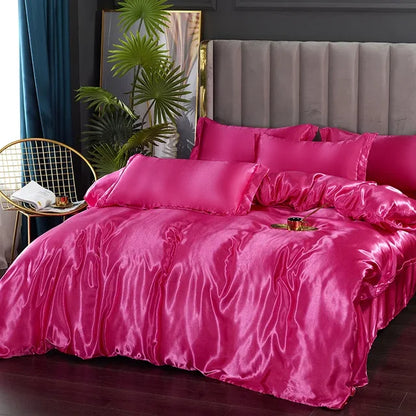Juego de Ropa de Cama de Seda Satinada de Lujo - SilkElegance