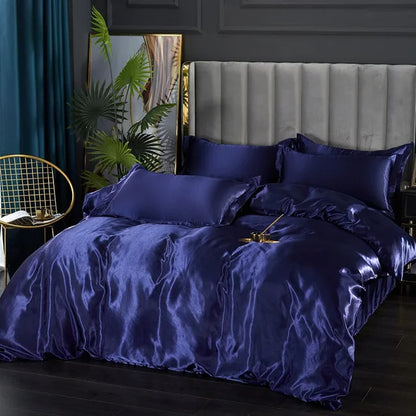 Juego de Ropa de Cama de Seda Satinada de Lujo - SilkElegance