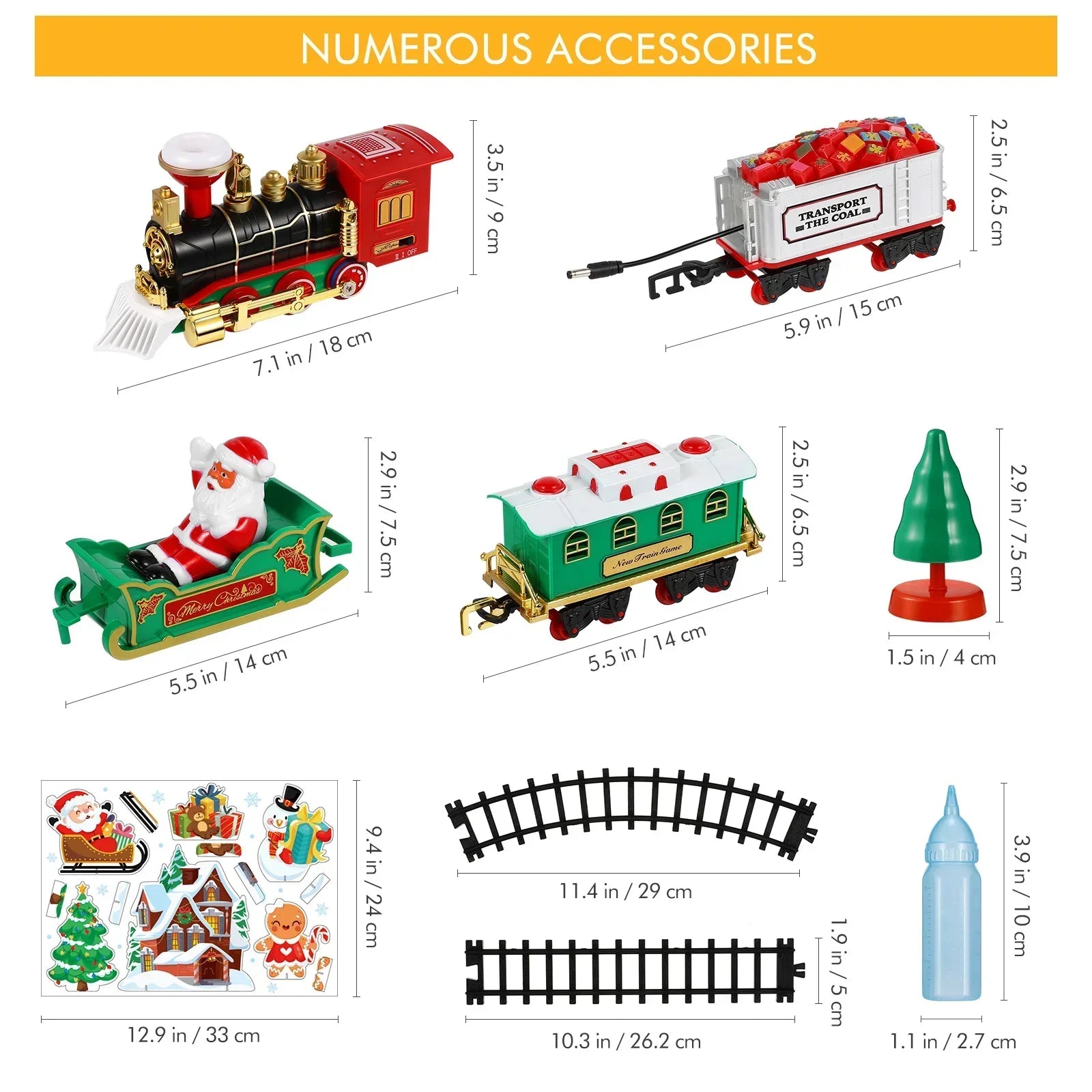 Juego de Tren Eléctrico de Navidad para Niños – Con Efecto de Humo, Luces y Sonidos Realistas (Regalo de Navidad)