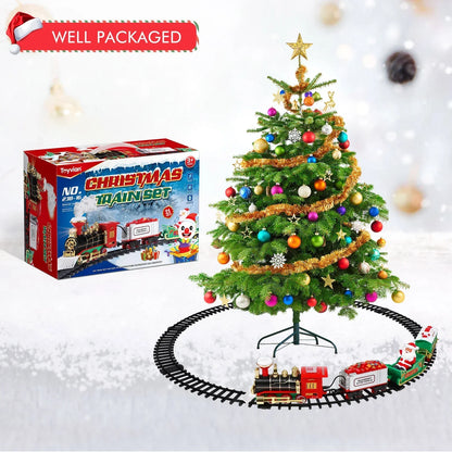 Juego de Tren Eléctrico de Navidad para Niños – Con Efecto de Humo, Luces y Sonidos Realistas (Regalo de Navidad)
