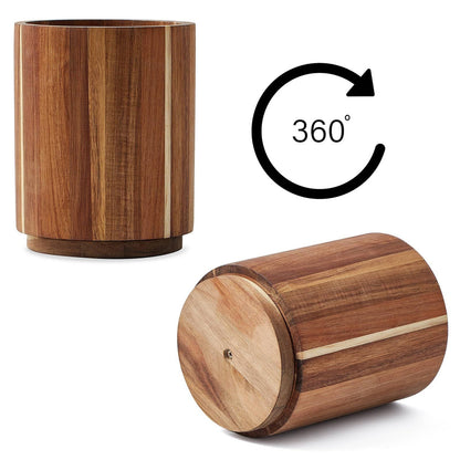 Juego de utensilios de cocina artesanales de madera de acacia con soporte para encimera