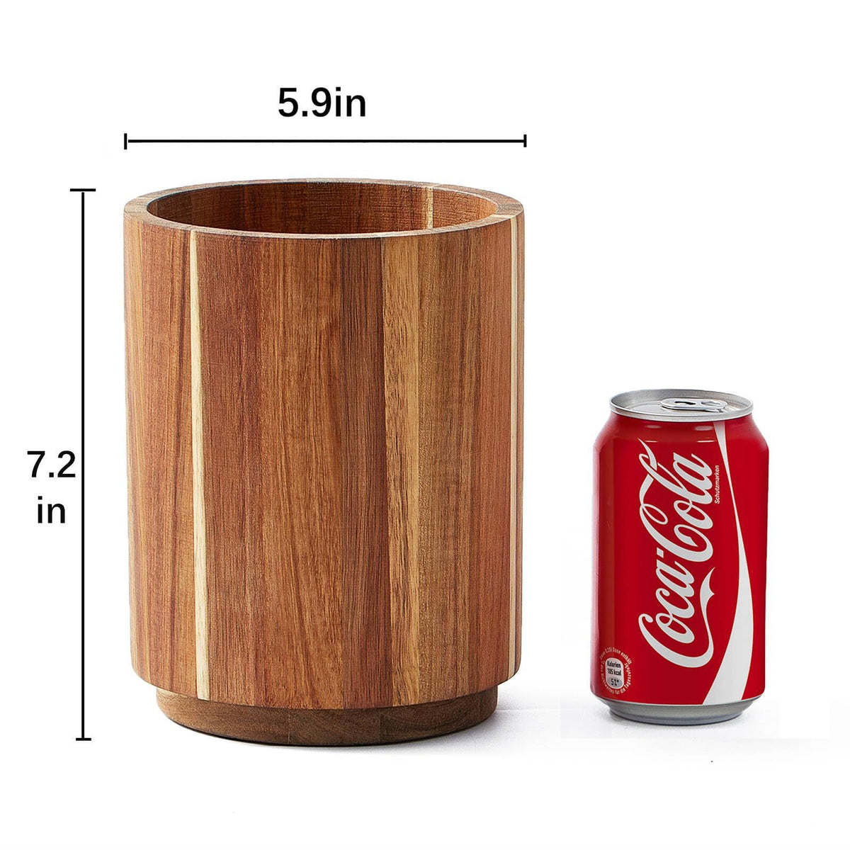 Juego de utensilios de cocina artesanales de madera de acacia con soporte para encimera