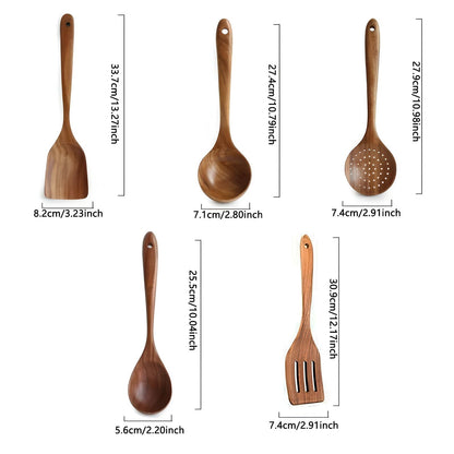 Juego de Utensilios de Cocina VierraSol en Madera Natural