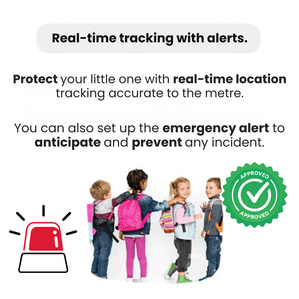KidiSafe | Rastreador GPS Infantil Impermeable con Ubicación en Vivo y SOS