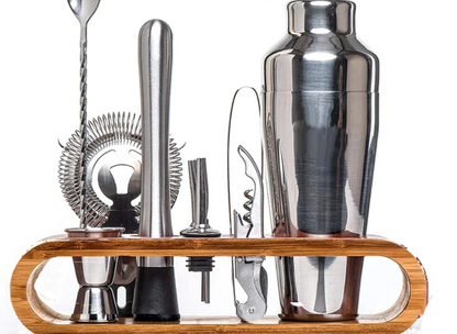 Kit de Bar Metálico de Lujo – Set de Cóctel para Mixología