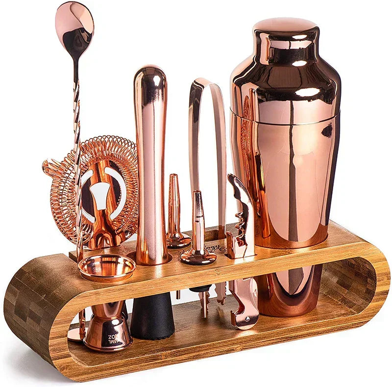 Kit de Bar Metálico de Lujo – Set de Cóctel para Mixología