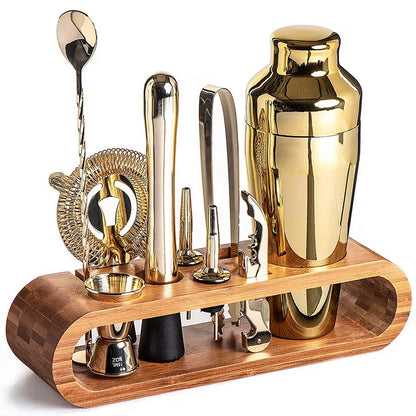 Kit de Bar Metálico de Lujo – Set de Cóctel para Mixología