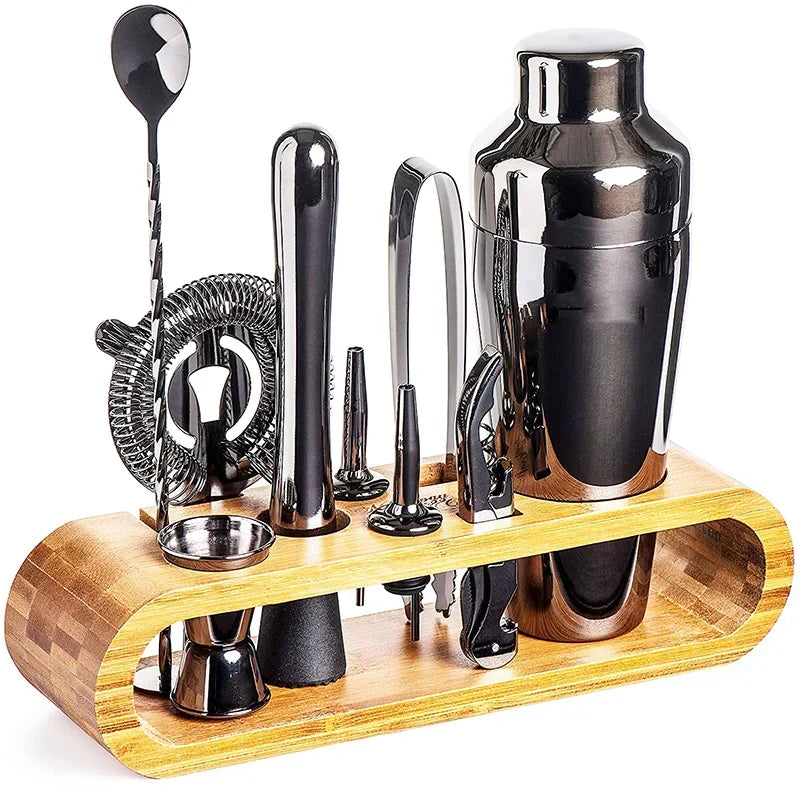 Kit de Bar Metálico de Lujo – Set de Cóctel para Mixología