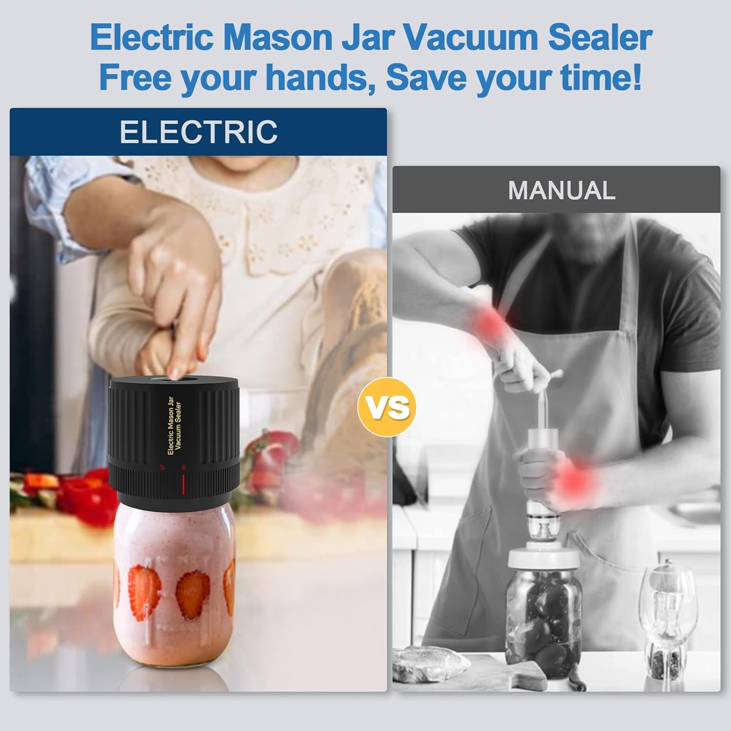Kit de Sellador al Vacío para Tarros de Conserva Eléctrico - ¡Mantén la Frescura Rápido!