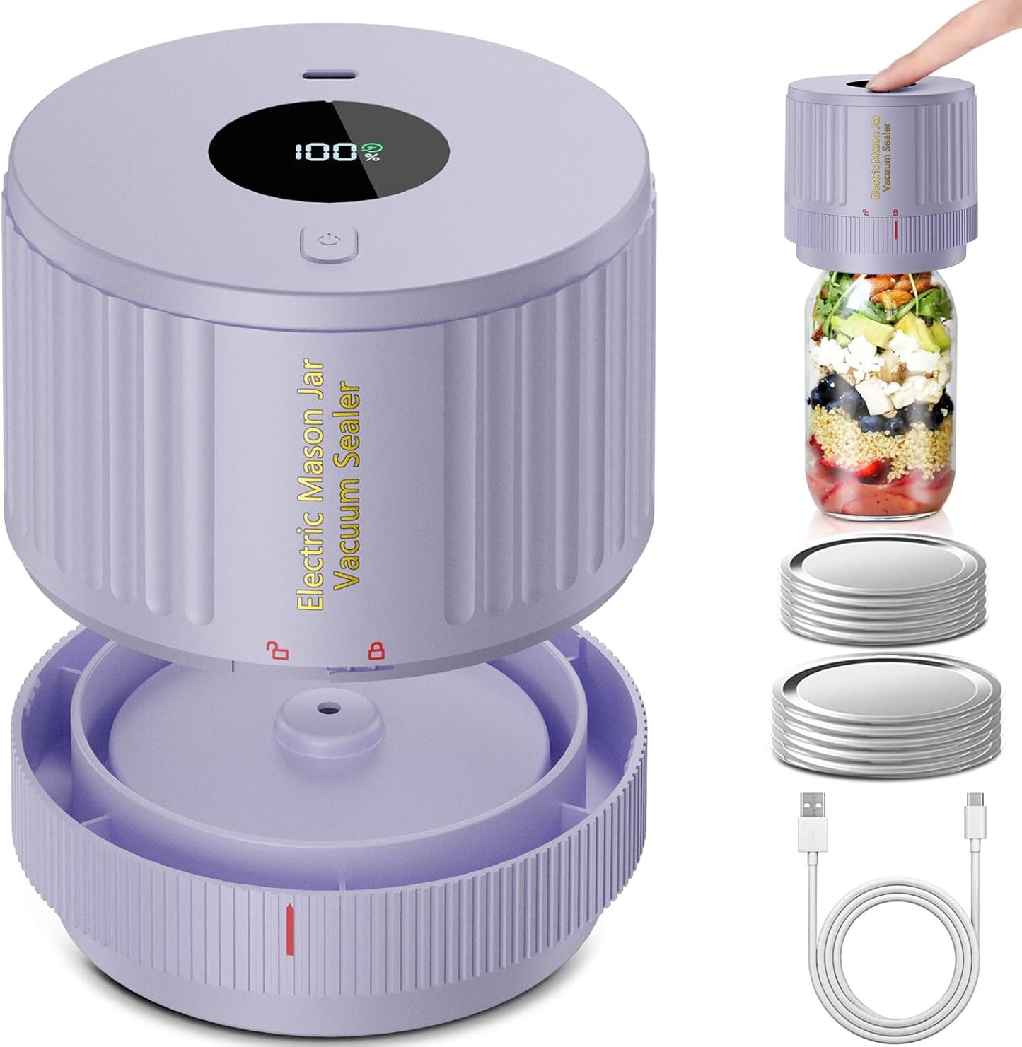 Kit de Sellador al Vacío para Tarros de Conserva Eléctrico - ¡Mantén la Frescura Rápido!