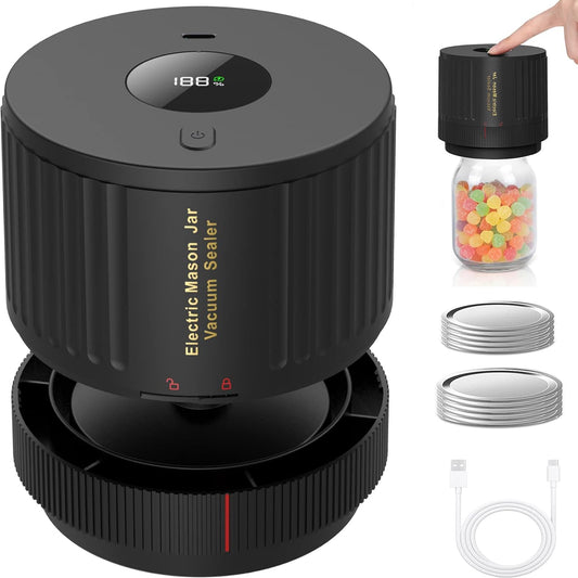 Kit de Sellador al Vacío para Tarros de Conserva Eléctrico - ¡Mantén la Frescura Rápido!