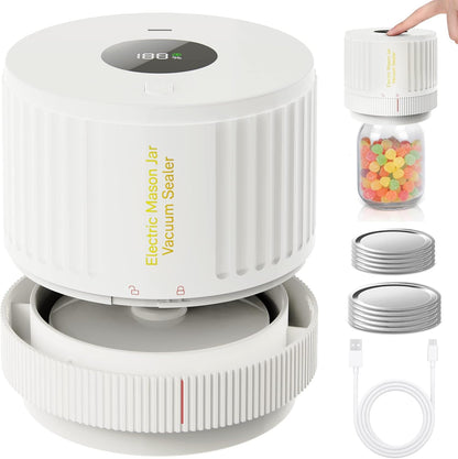Kit de Sellador al Vacío para Tarros de Conserva Eléctrico - ¡Mantén la Frescura Rápido!
