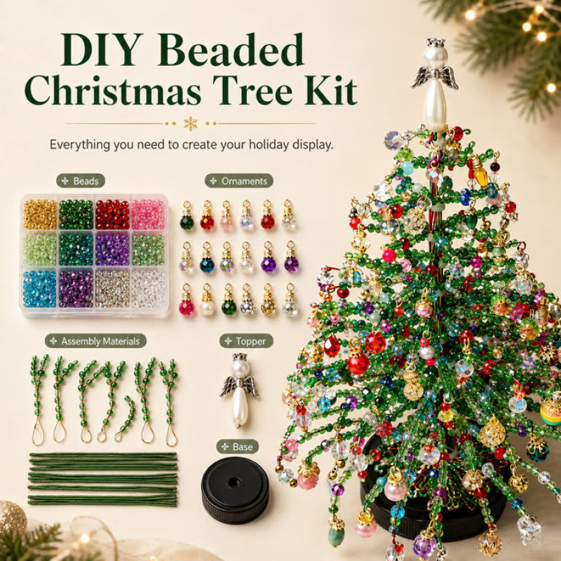 Kit DIY de árbol de Navidad con abalorios – Crea tu propia decoración navideña brillante