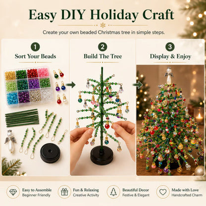 Kit DIY de árbol de Navidad con abalorios – Crea tu propia decoración navideña brillante