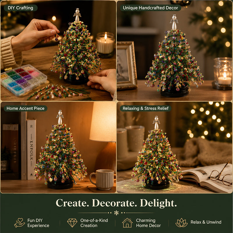 Kit DIY de árbol de Navidad con abalorios – Crea tu propia decoración navideña brillante