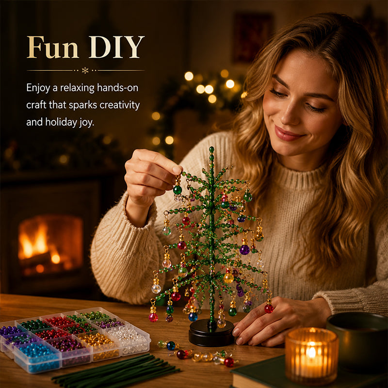 Kit DIY de árbol de Navidad con abalorios – Crea tu propia decoración navideña brillante