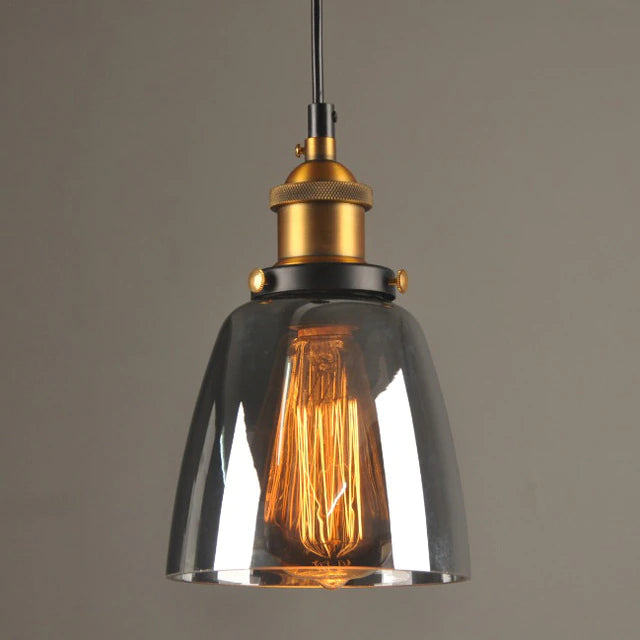 Lámpara Colgante Antigua de Vidrio en Estilo Vintage